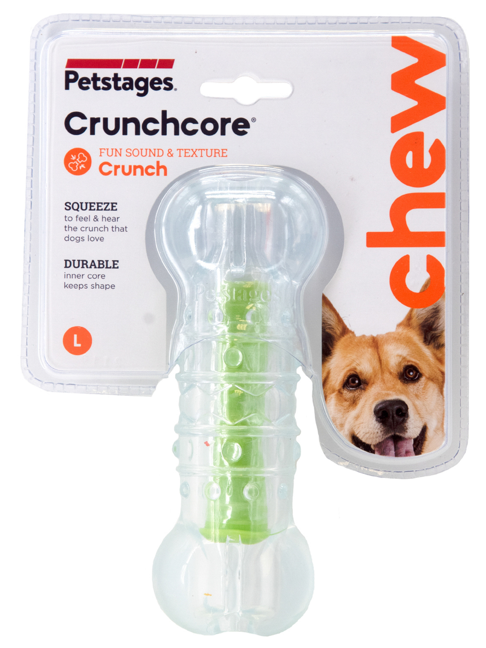 Petstages игрушка для собак "Хрустящая косточка" резиновая 15 см большая