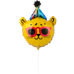 Шар Фольгированный Леопард в очках и колпаке (Ассорти)