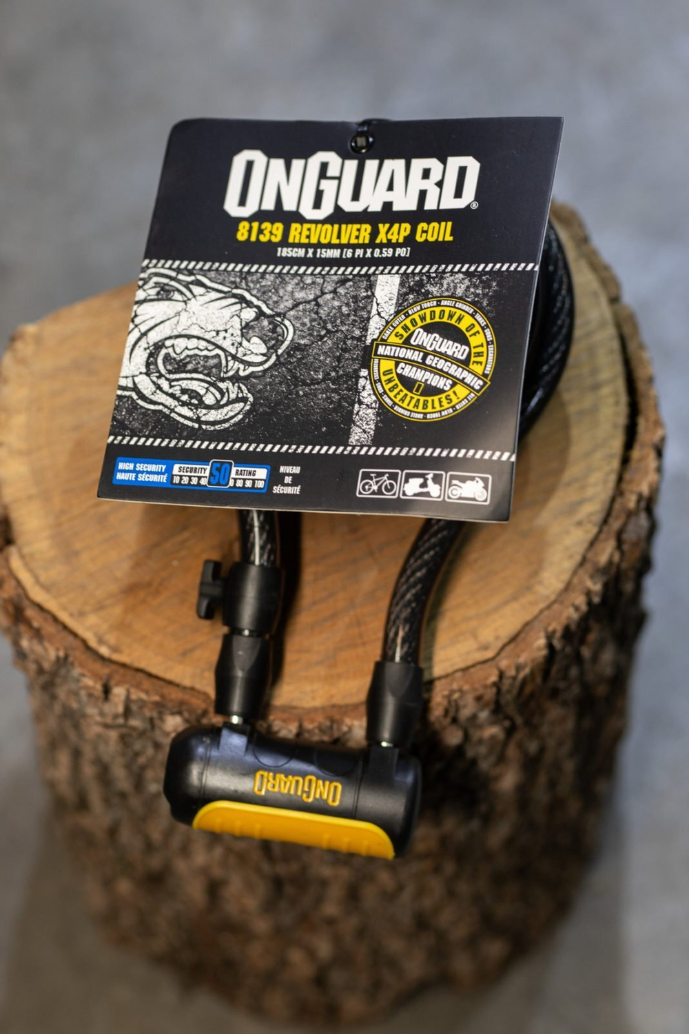 Велозамок тросовый OnGuard Revolver Coil  — 185см x 15мм '8139