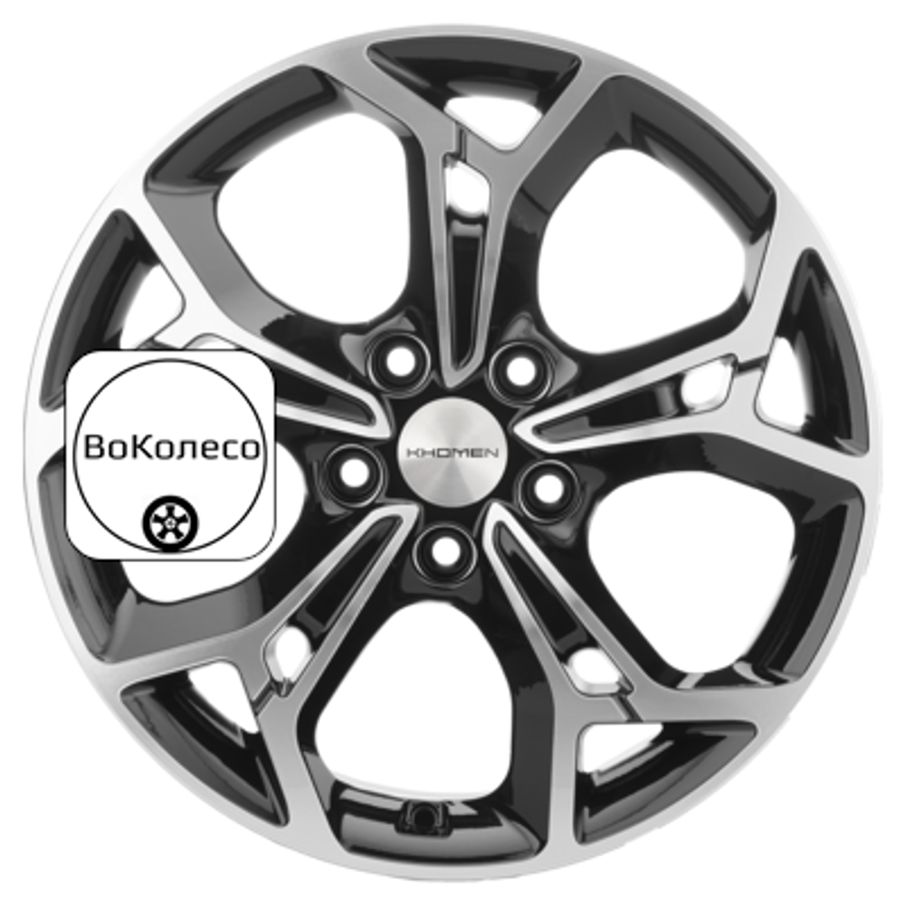 7x17/5x112 ET49 D57,1 KHW1702 (Octavia) Black-FP Khomen Wheels
