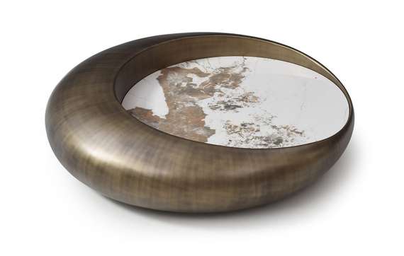 Журнальный столик Pebbles, Ø100х25 см, стекловолокно, керамика