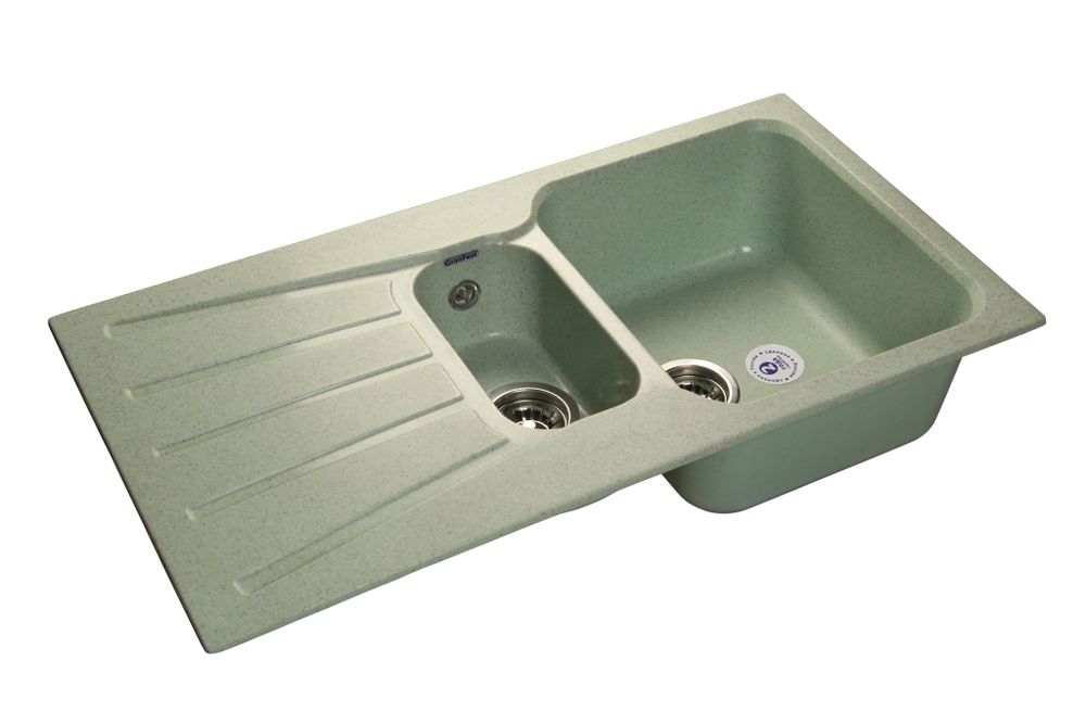 GRANFEST Мойка мрамор STANDART GF-S--940KL  1,5 чаши+крыло 940*495мм    салатовый арт.GF-