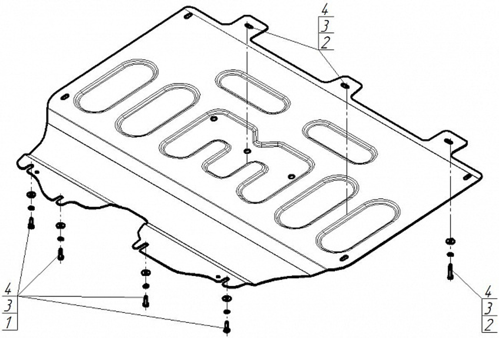 Усиленная защита картера двигателя и КПП (2 мм, сталь) для Dongfeng Shine Max 2022- Motodor.78602
