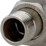 Вентиль ручной регулировки угловой STOUT - 1/2" (ВР/НР-американка, PN10, Tmax 120°C)