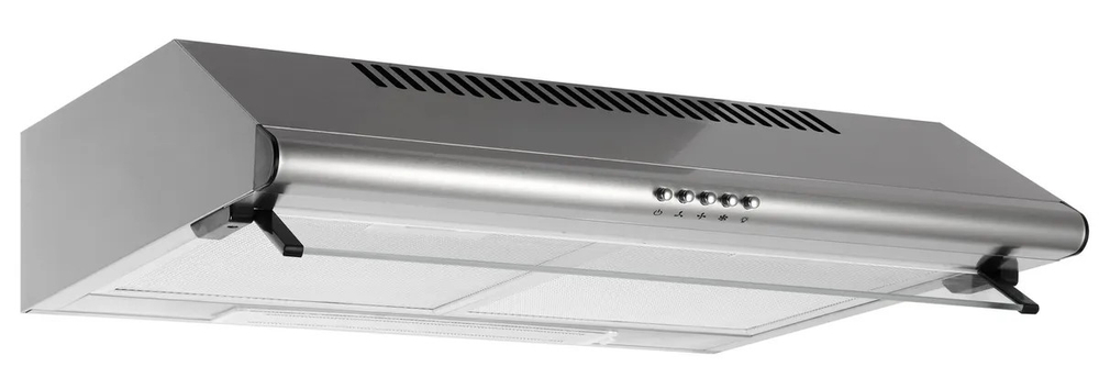 Вытяжка MACBI MP 60 MB Inox 60 см нерж плоск стекло кнопка 550м3 обр клапан заглуш