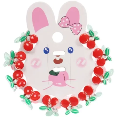 Заколки - крабики для волос детские 10шт «БАМБИ БУМ», Вишенки, 2см/9.5*8см