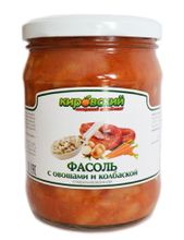 Белорусские консервы фасоль с овощами и колбаской 500г. Кировск - купить с доставкой по Москве и всей России