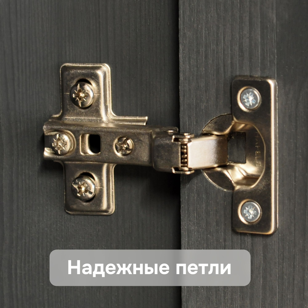 Шкаф витрина 48х39х81, Лена, стеклянная, для посуды, буфет для кухни, (верхняя часть буфета Лена) массив сосны, серый, Dipriz