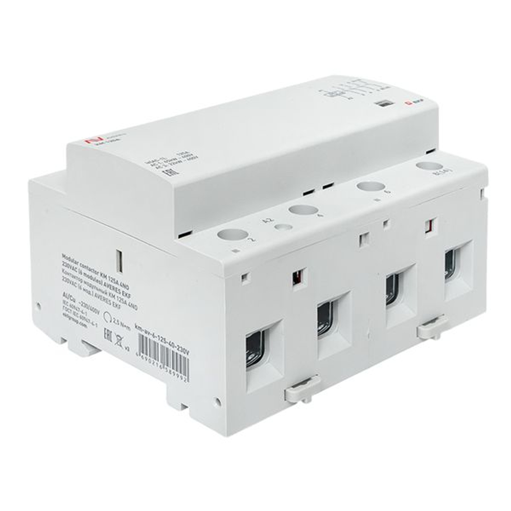 Контактор модульный КМ 125А 4NO 230В АС (6 мод.) AVERES EKF