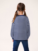 Лонгслив для девочки Next K88-510, Темно-синий, Белый