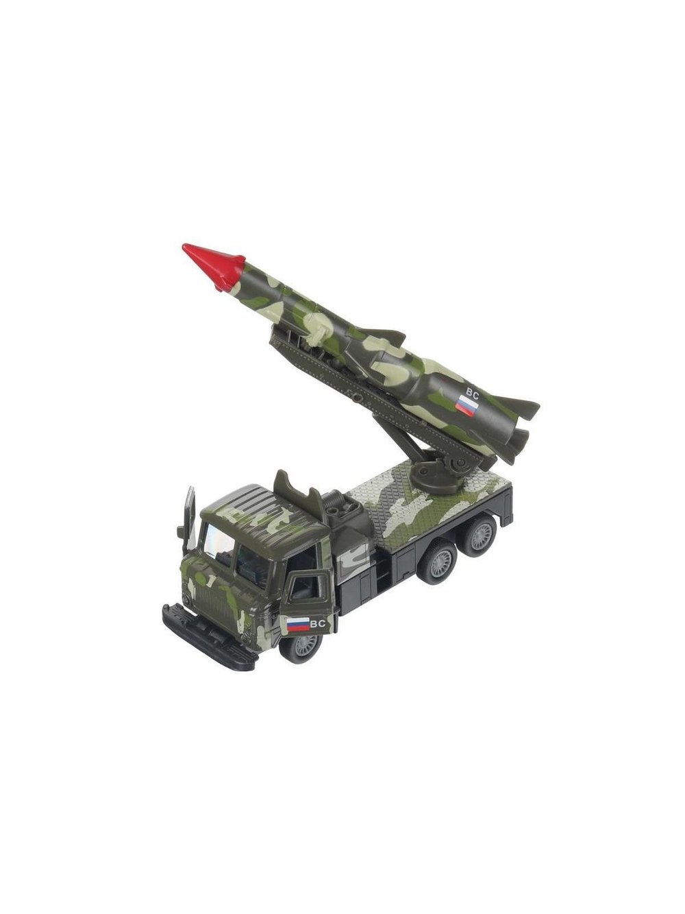 Машинка детская металлическая военная с ракетой 12 см