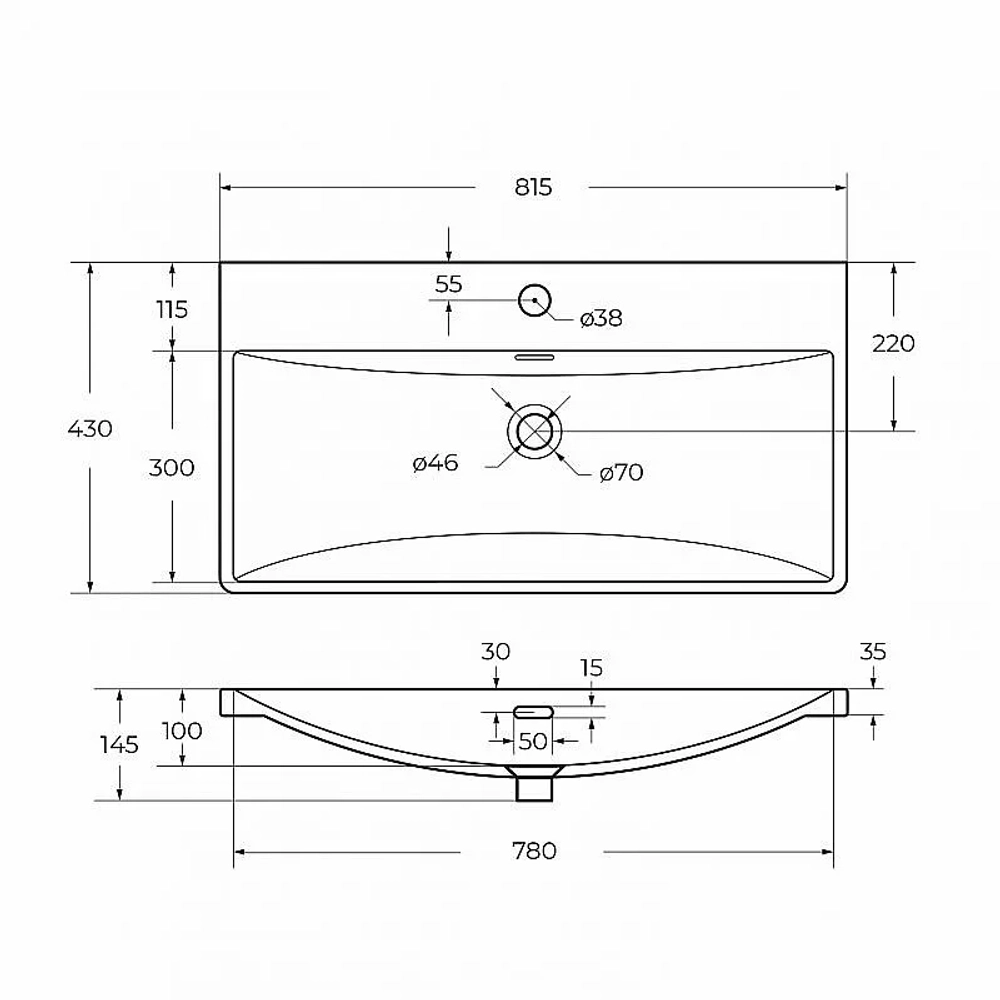 Тумба с раковиной BelBagno DUE-800-2C-SO-NOCE-P Noce