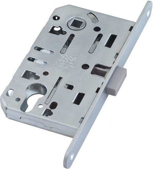 Замок межкомнатный под цилиндр AGB B06103.50.06.567, цвет никель (гарантия - 1 год)