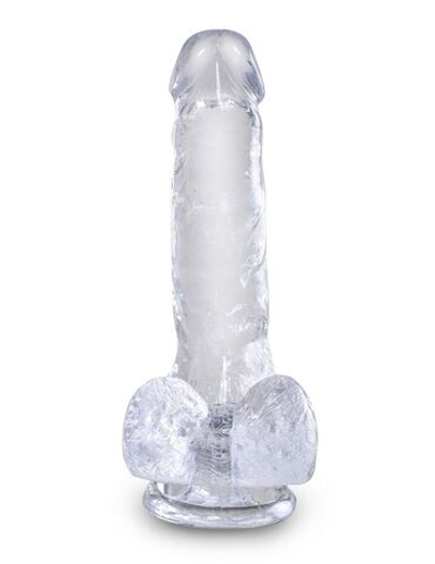 Прозрачный фаллоимитатор King Cock Clear 6 Cock with Balls - 17,8 см. (Цвет: прозрачный)