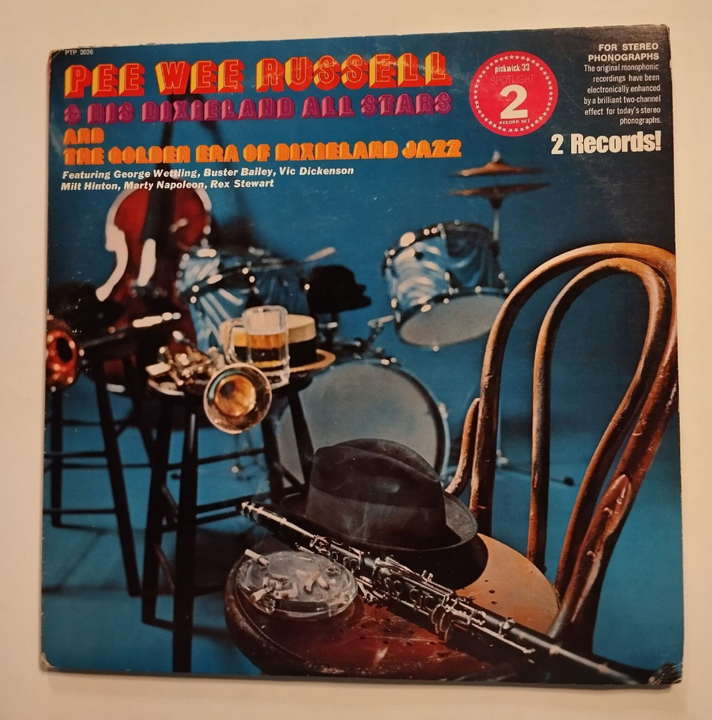 Винтажная виниловая пластинка LP Pee Wee Russell's Dixieland All Stars, The Golden Era Of Dixieland Jazz (USA 1975)