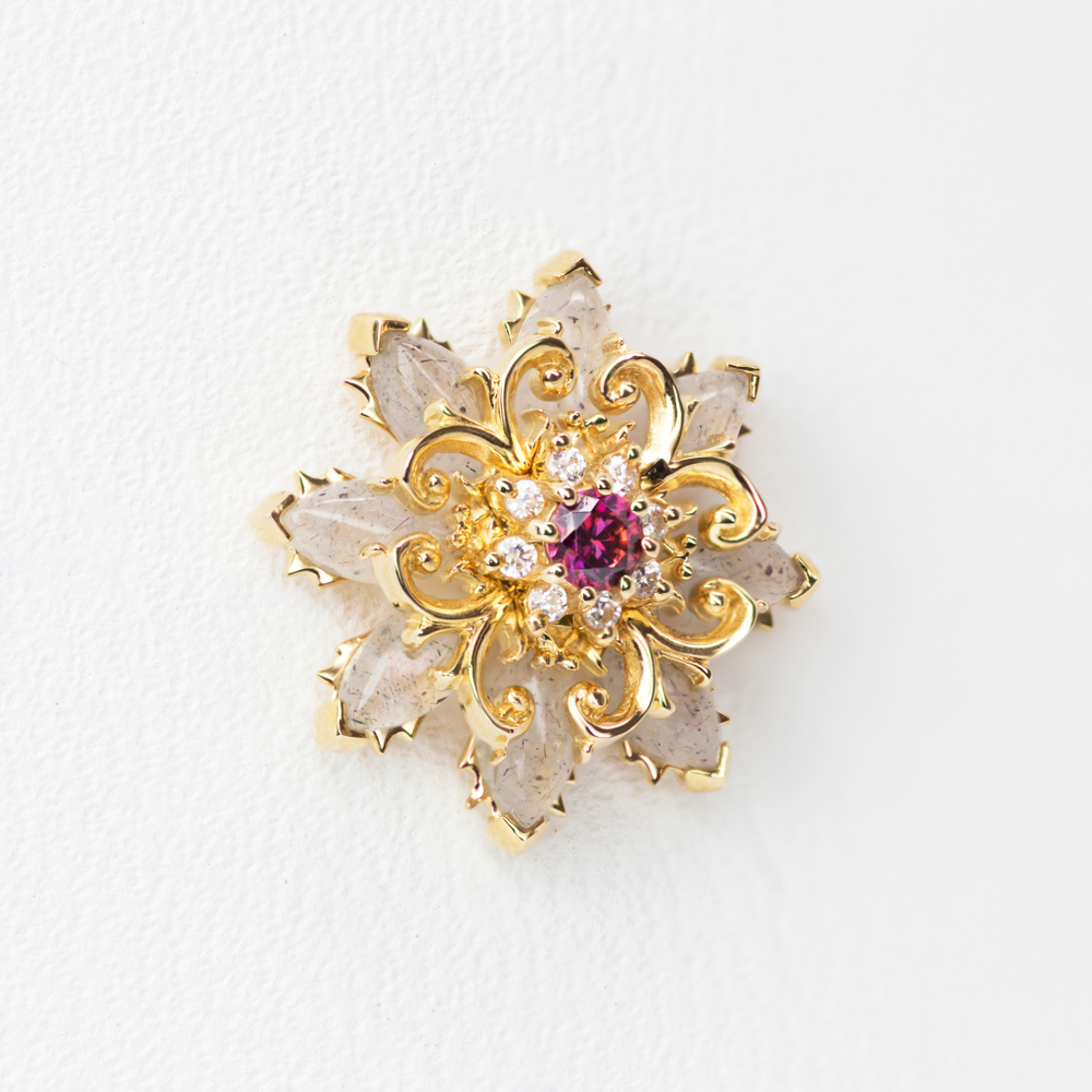Flores jewel tops with natural stone