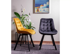 Стул SIGNAL MONTI Velvet Bluvel 68 карри/черный, поворотный