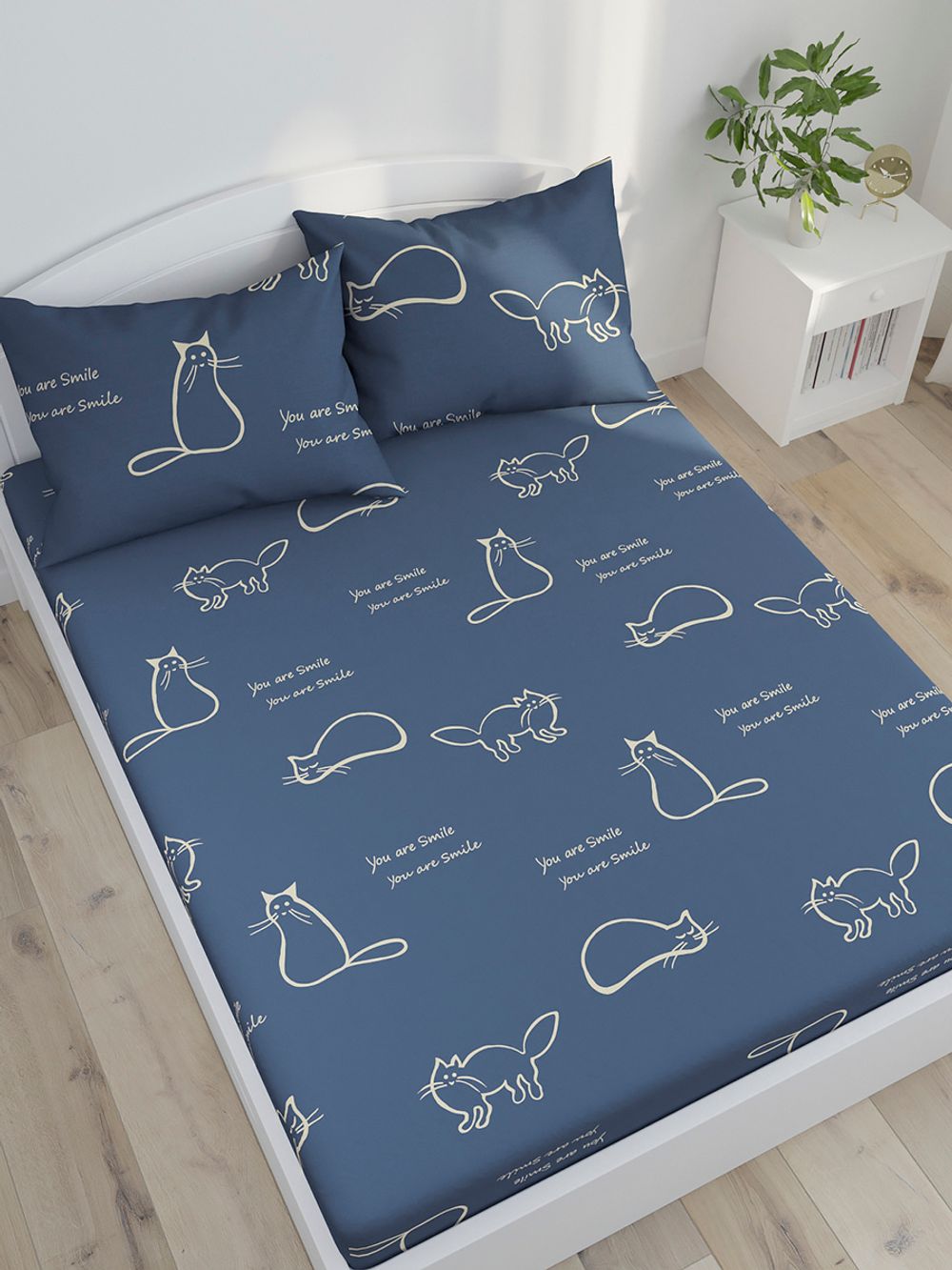 Простынь Simple House "Котики (полисатин)" 200х215 см