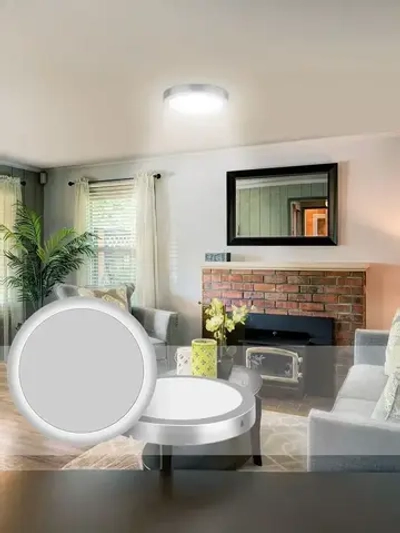 Настенно-потолочный светильник с серебряной рамкой, 18 Вт, 5000 К, для ванных комнат и кухонь площадью 10 м2