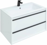 Тумба с раковиной Aquanet Lino 80 белая матовая