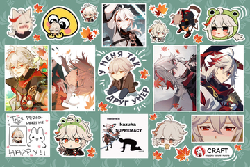 Стикерлист "Геншин импакт - Кадзуха"