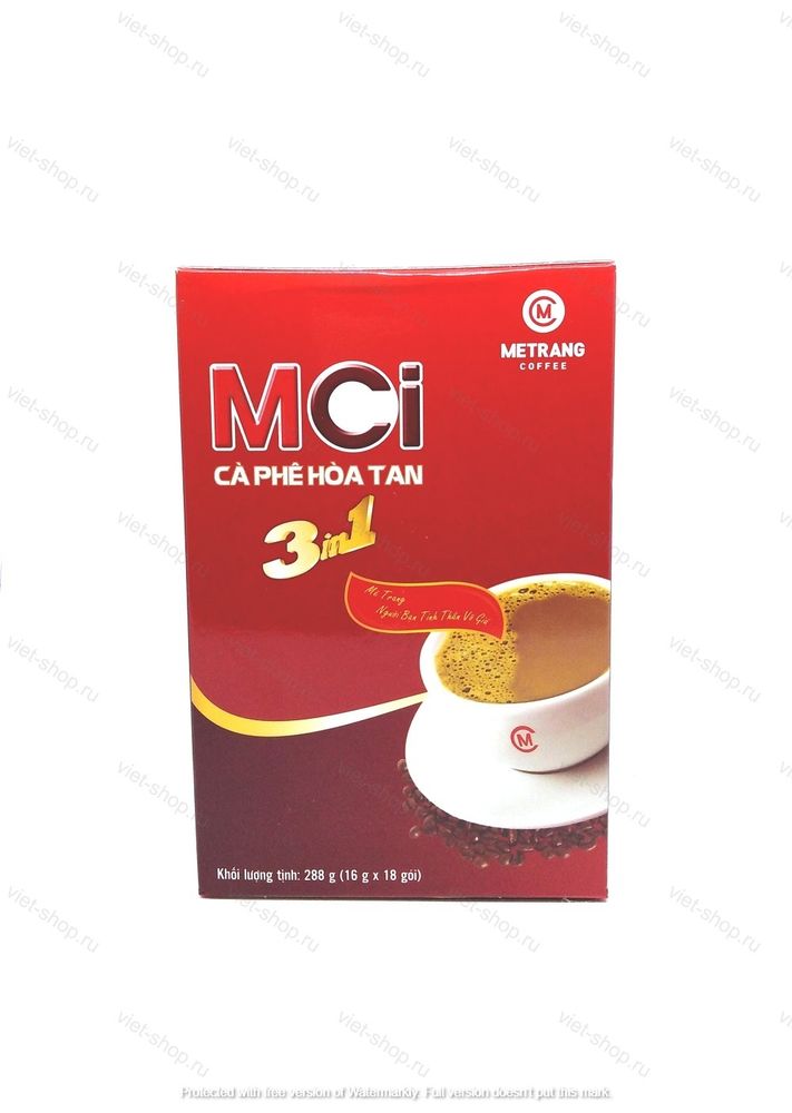 Вьетнамский растворимый кофе Me Trang MCI, 3 в 1, 288 гр, 18 пак.