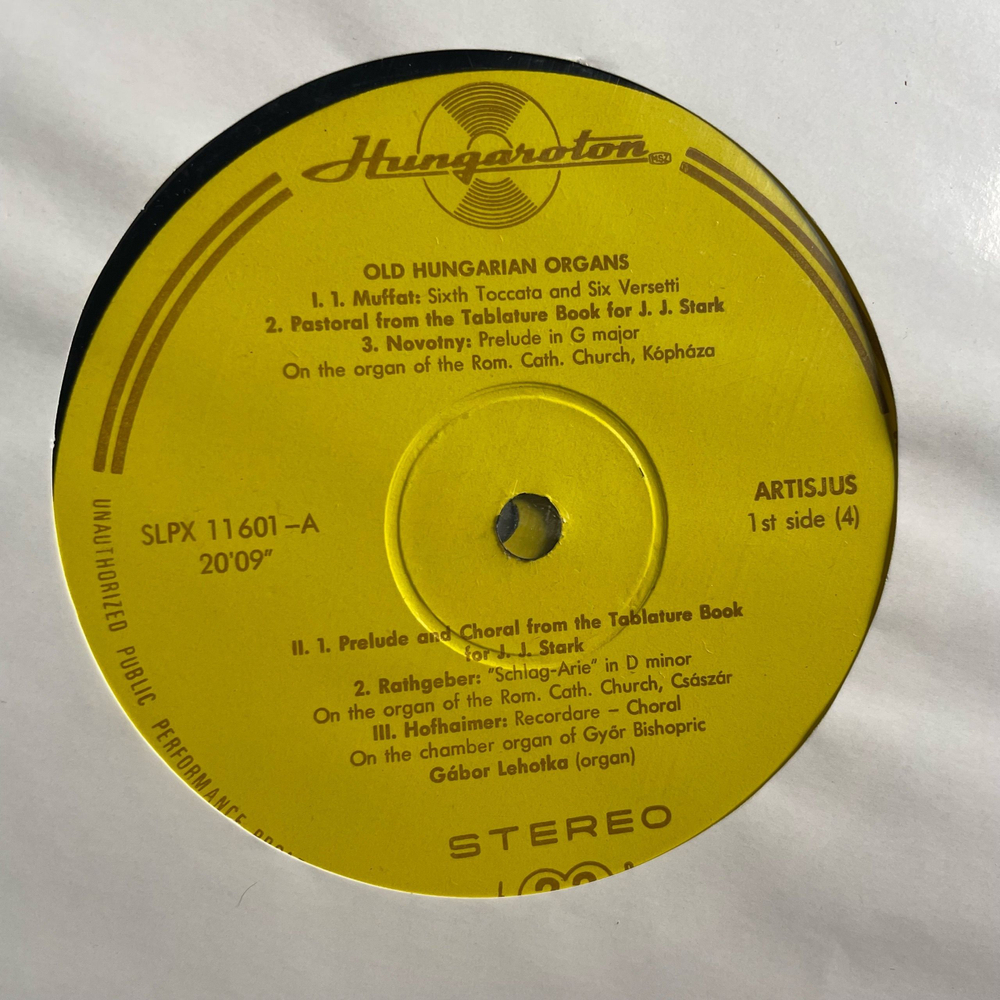 Винтажная виниловая пластинка LP Gabor Lehotka, Istvan Baroti, Old Hungarian Organs Органы Венгрии (Венгрия 1972)