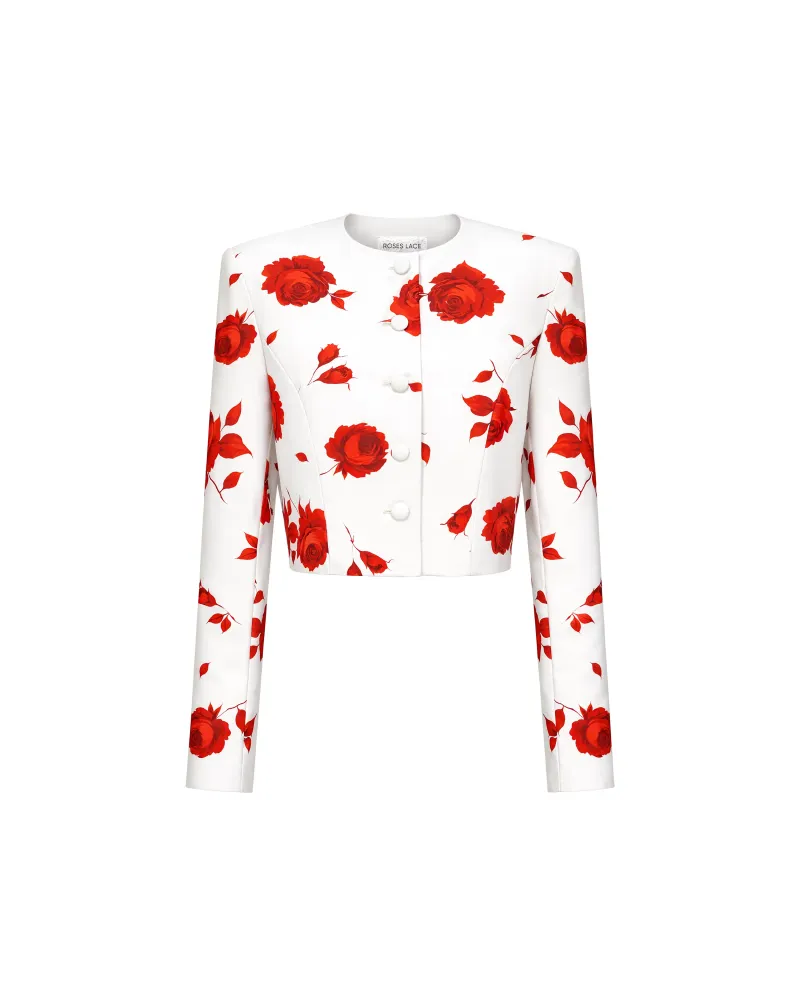 Пионелла (Pionella), жакет из молочного батиста с цветочным принтом