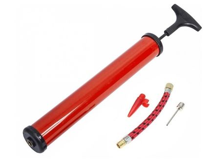 Ручной насос для накачивания мячей :SG806-12":  (Красный)