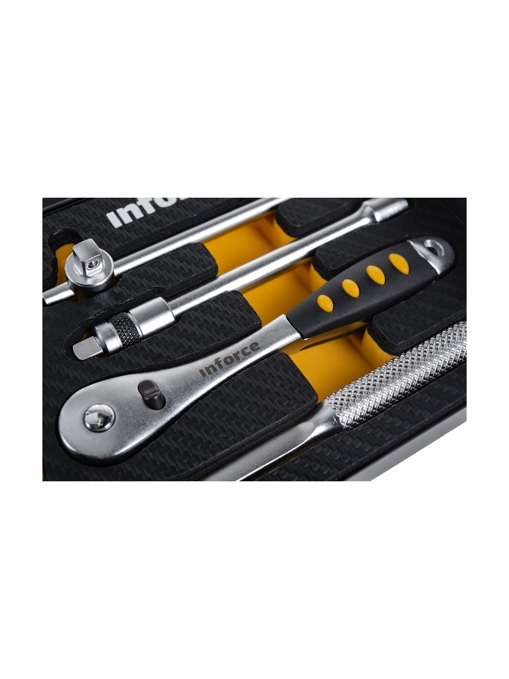 Набор инструментов 18 предметов 1/4 Inforce, Сталь Cr-V, Профессиональный, 06-07-13