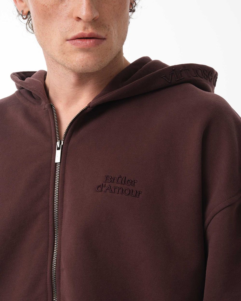 Худи Bruler d'Amour Zip Virtuose de la ville коричневый