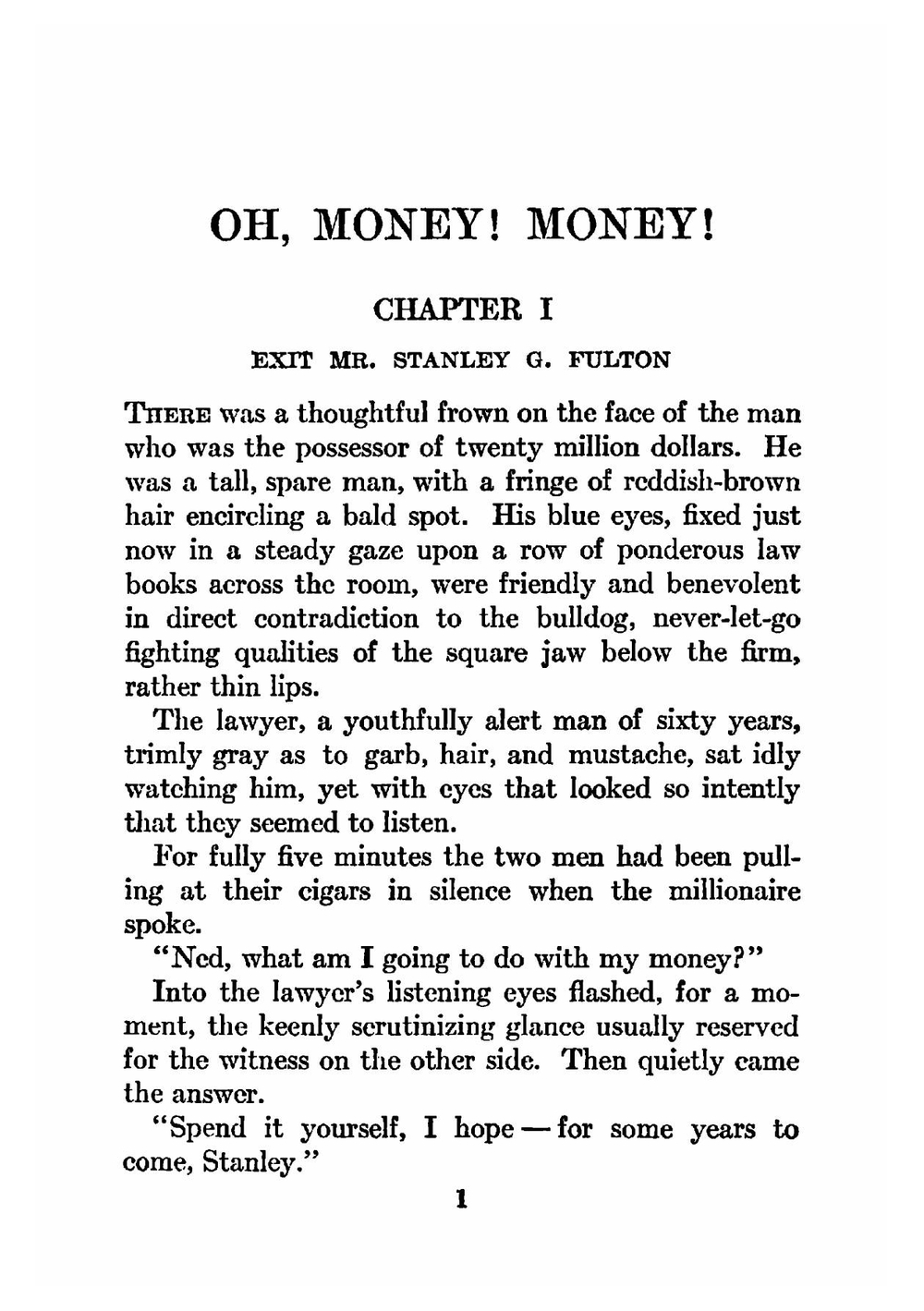 Oh, money! money! | Eleanor Hodgman Porter
