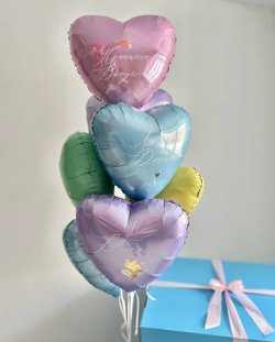 Воздушные шары сердца в коробке №2987
