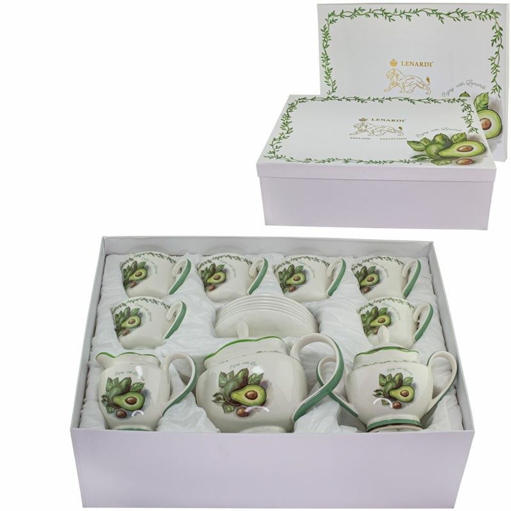 Lenardi 109-071 Чайный набор 12пр. 250 мл АВОКАДО в под.уп.(х6)Фарфор