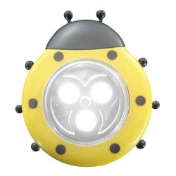 DTL-354 Божья Коровка-Yellow-3LED-3AAA Cветильник-ночник Божья Коровка.питание от 3-х батареек AAA в комплект не входят. Цвет -желтый. Упаковка блистер