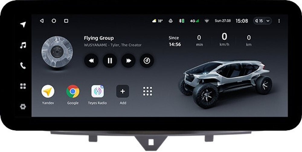 Магнитола для Smart ForTwo W451 2010-2015 - Teyes LUX ONE ROUND монитор 12.3" 2K QLED на Android 10, CarPlay, 4G SIM-слот