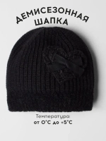 Черная шапка для девочки на осень