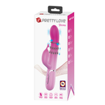 Розовый вибратор-кролик 22,6см с вращением и массажем бусин Pretty Love Rabbit Vibrator Shima Pink BW-500051-4