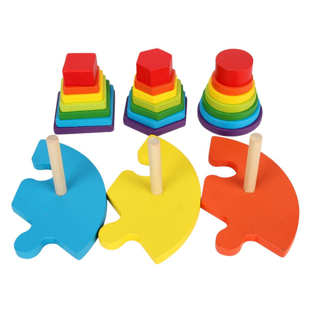 Развивающая игрушка деревянная Сортер на гвоздиках 3 элемента, основа пазл, коробка C-41686