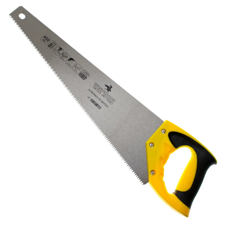 Ножовка по дереву 450мм  8TPI, (средний зуб) 2D заточка, ЧЕГЛОК (6/60)