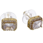 Серьги из гиппоалергенного металла со стразами «ПАЛУМНА», классика, цвет золото и серебро, 1*0,8см