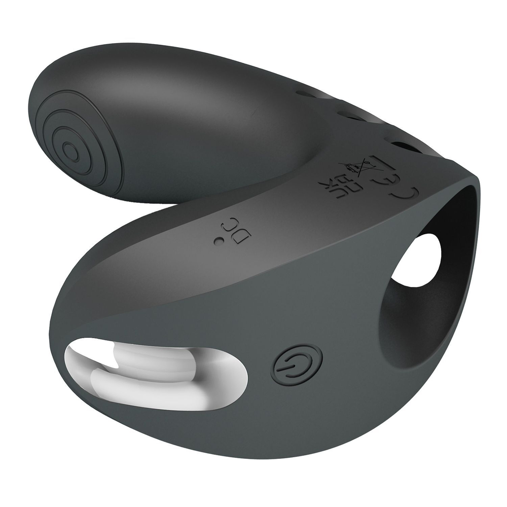 Черная вибронасадка на палец Camelia (Цвет: черный)