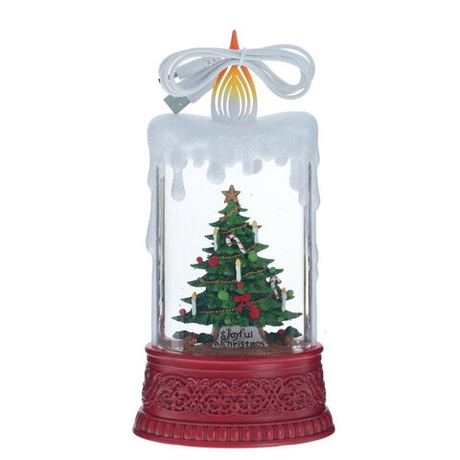 Изделие декоративное "Свеча" (подсвет, муз, вьюга, 3хААА н/п +USB), L12,5 W8 H24,5 см