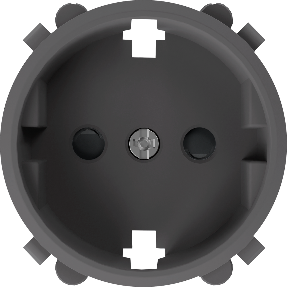 Накладка для розетки Schuko с заземлением,  со шторками 16A 250 В~,  матовый шоколад,  серия D16