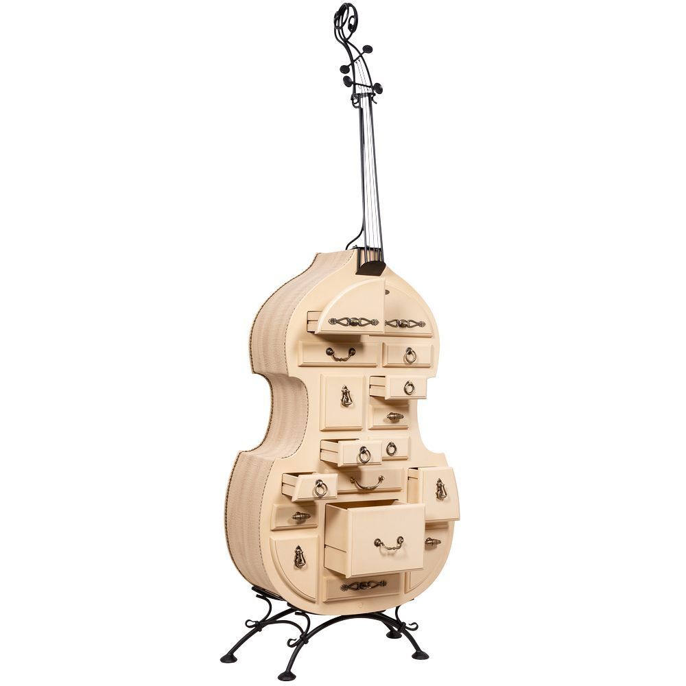 Подставка Контрабас-Комод Айвори Рептилия Жемчуг