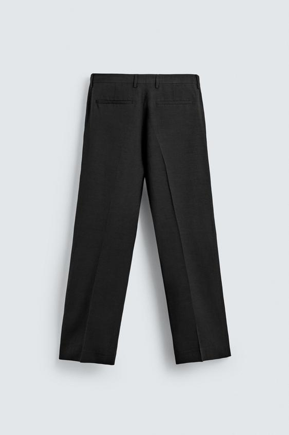 ZARA КОСТЮМНЫЕ БРЮКИ RELAXED FIT ИЗ ВИСКОЗЫ И ЛЬНА, ЧЕРНЫЙ