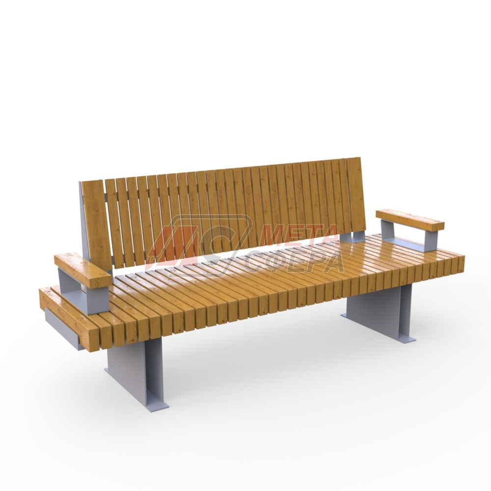 Скамейка Rail Road 03 с подлокотниками