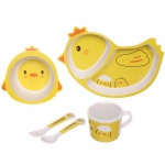 Набор детской посуды из бамбука 5 предметов «Цыпленок»