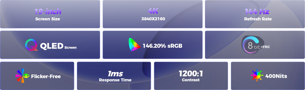 19" Портативный монитор Uperfect Apex 19 3840x2160, IPS, 4K, 144 Гц