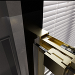 Душевая дверь Veconi Premium Trento PTD-30G, 1300х2000, брашированное золото, стекло прозрачное